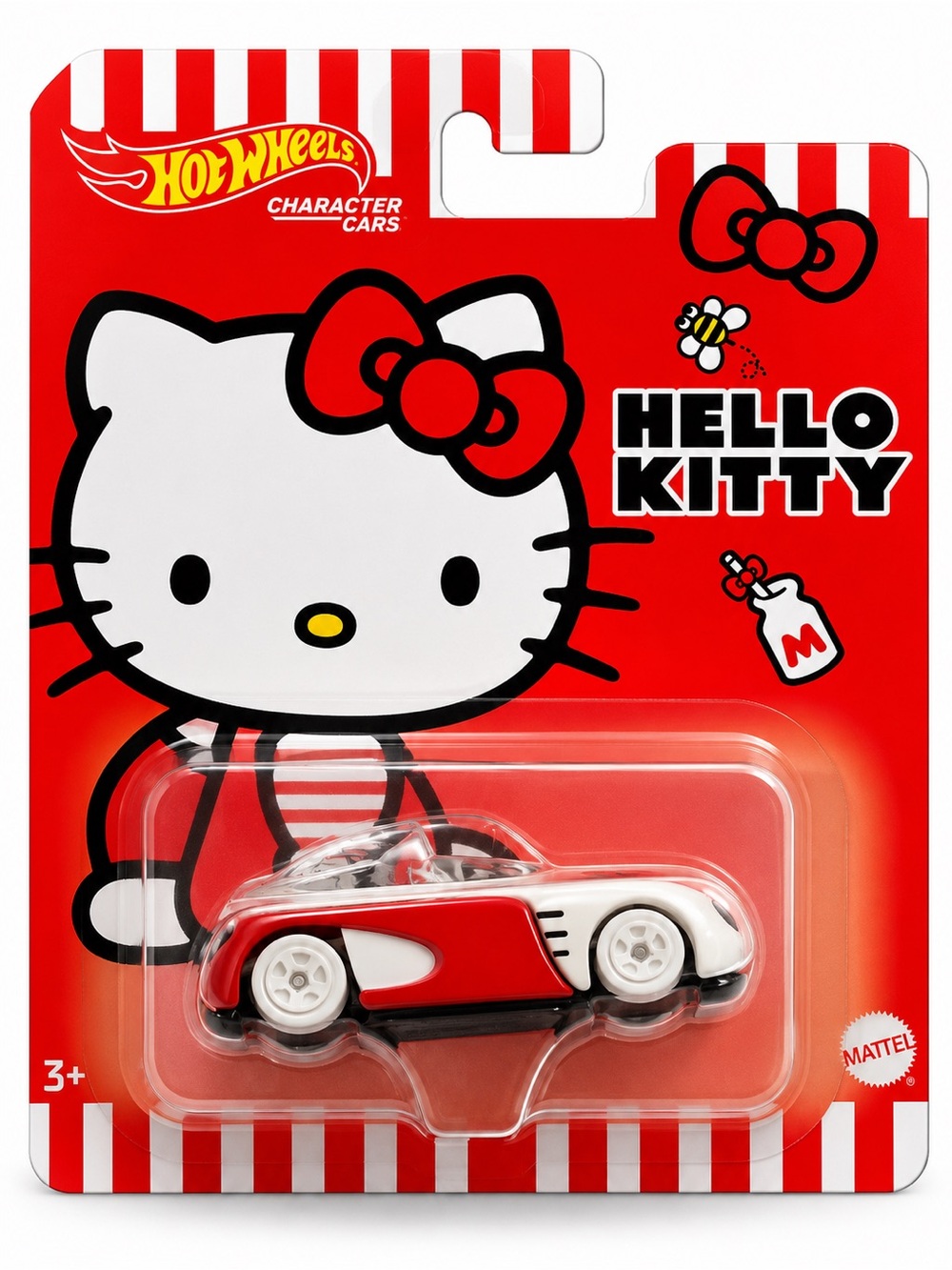 Hello Kitty Red & White Collectible Character Car - Hot Wheels Style